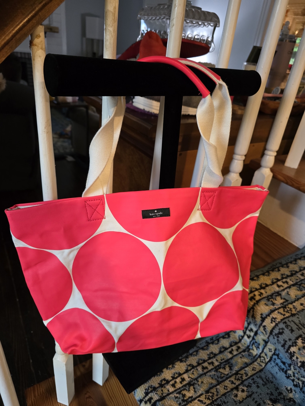 kate spade Pink Dot Canvas Tote Bag